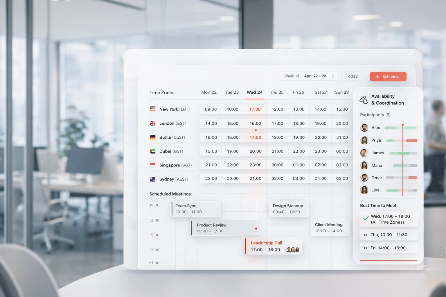 Melp Calendar interface