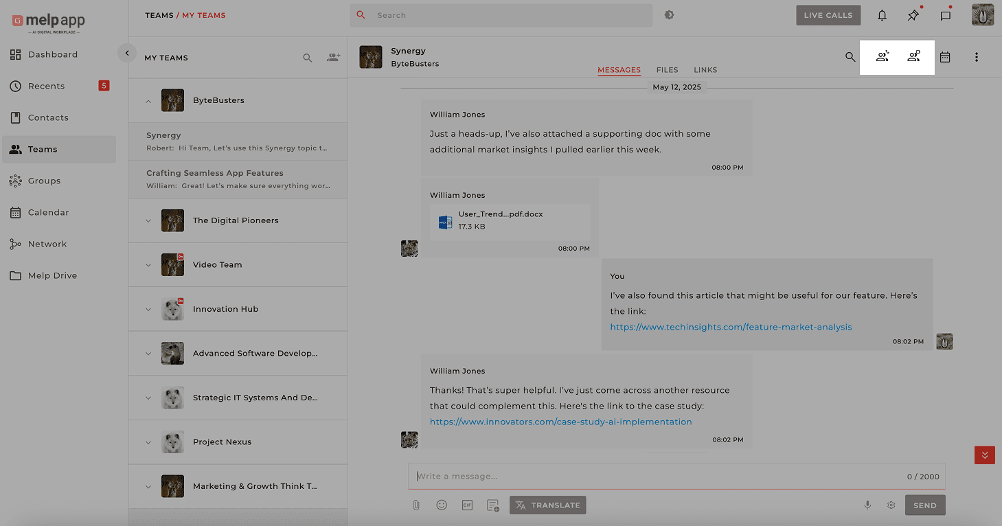 Team voice video call