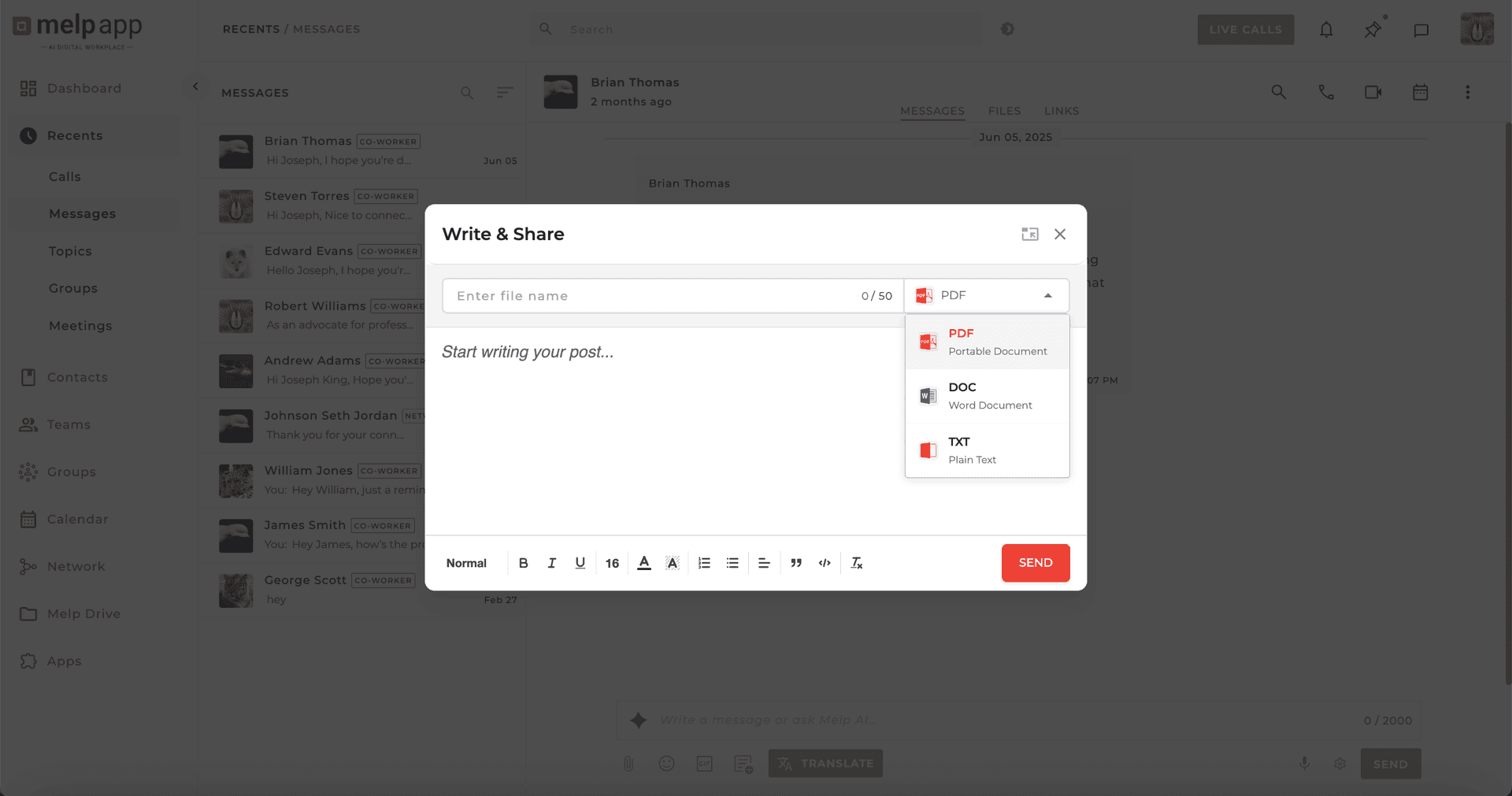 Write and share main