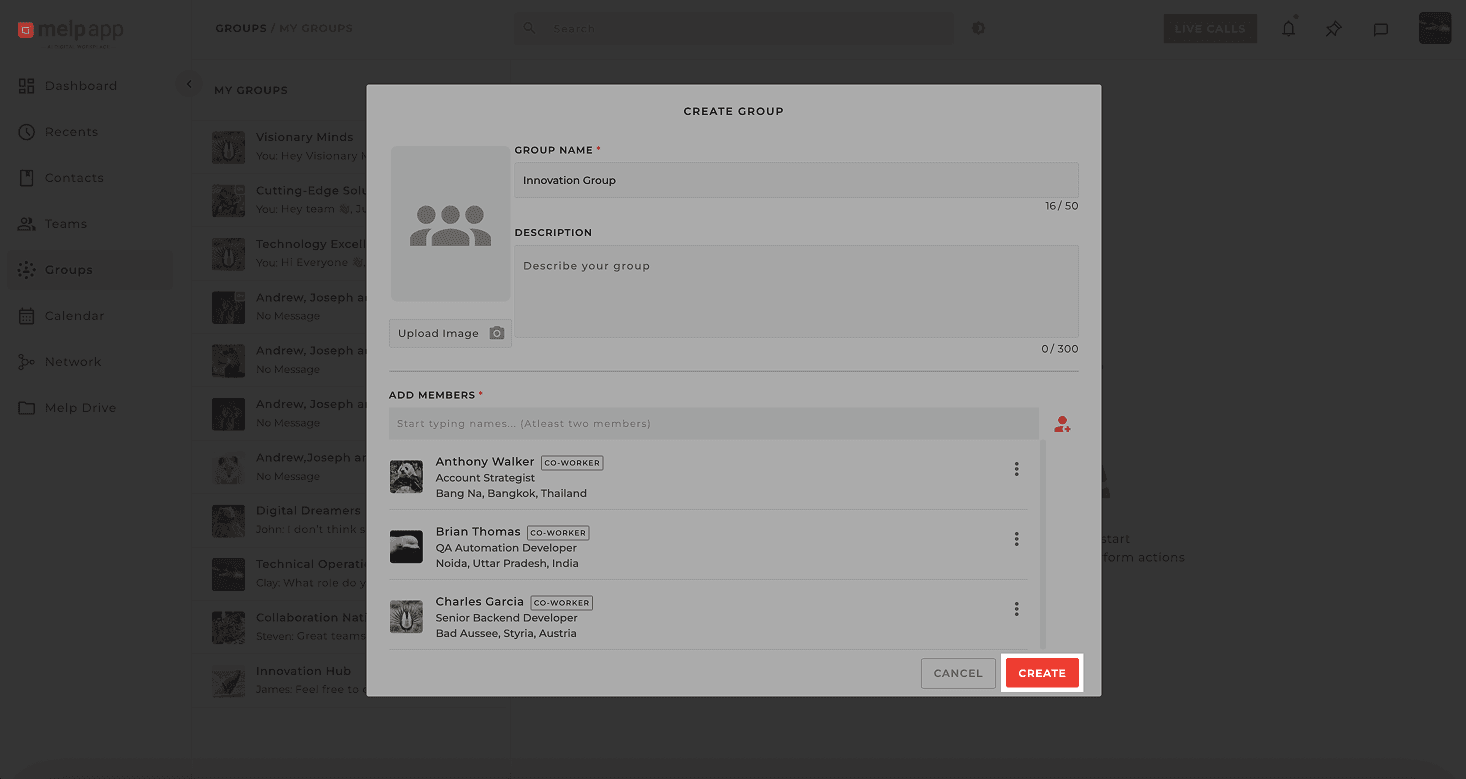 Click done from group module