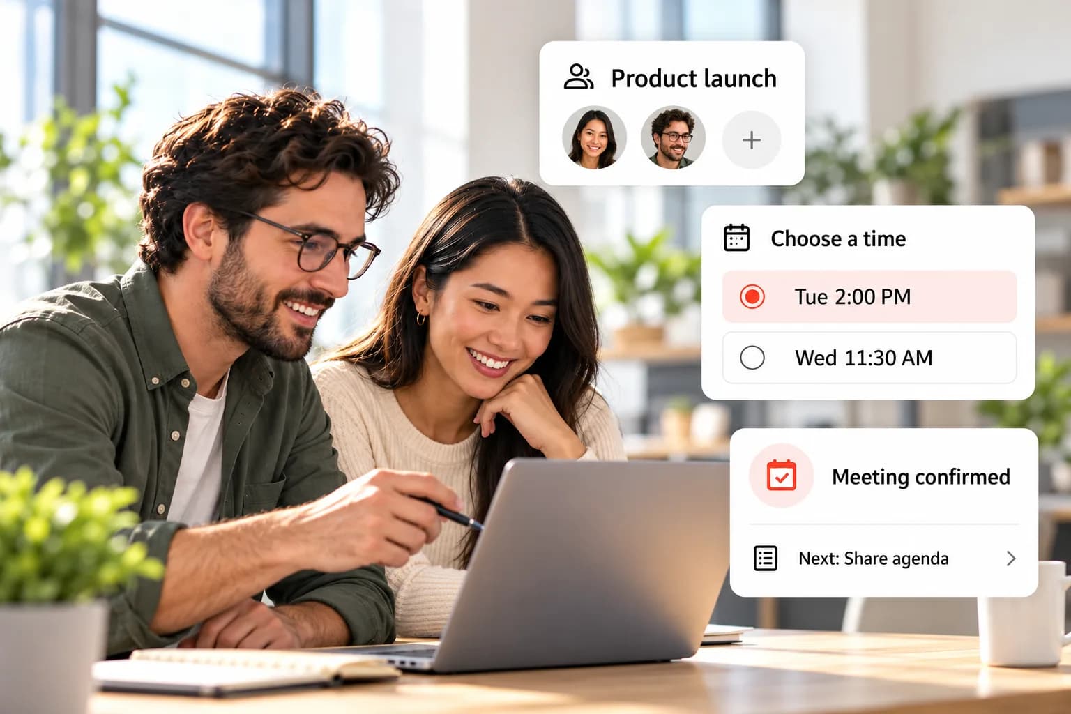 Booking a meeting inside a shared Melp workspace