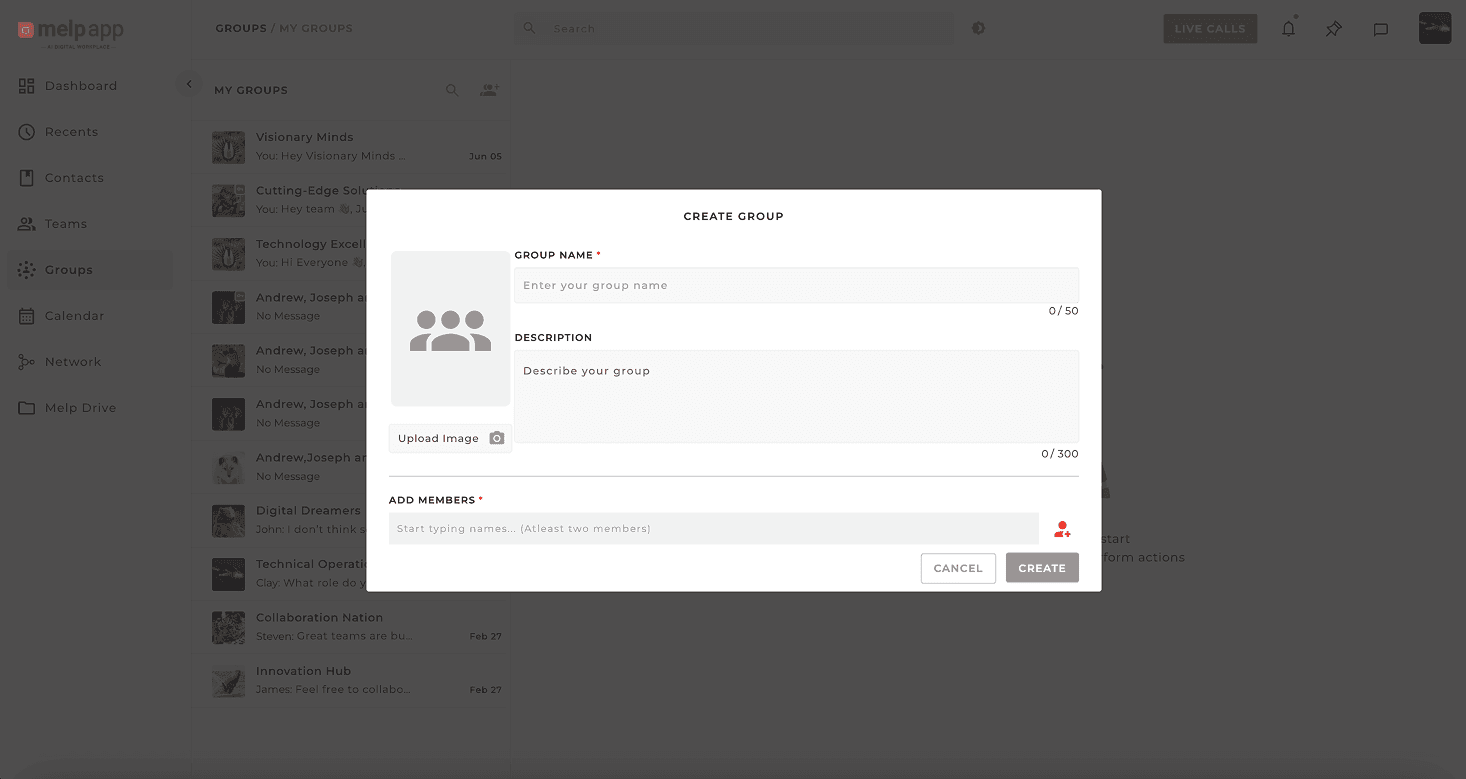 Group creation details