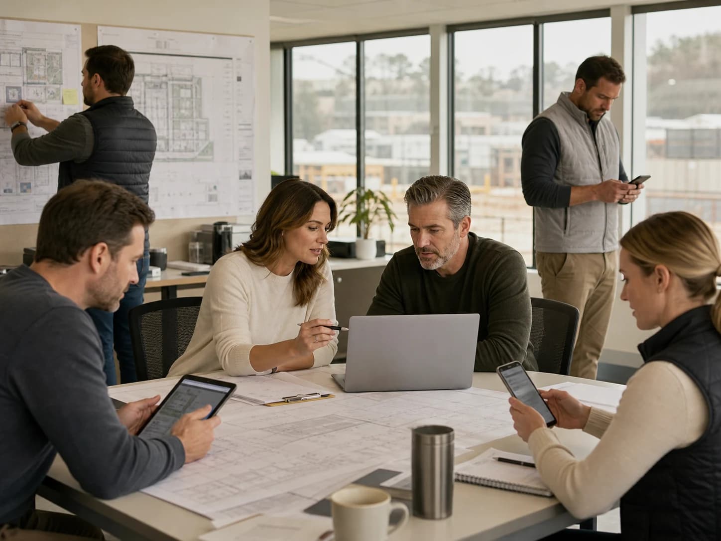 A Melp project workspace with external contractors joining from mobile devices