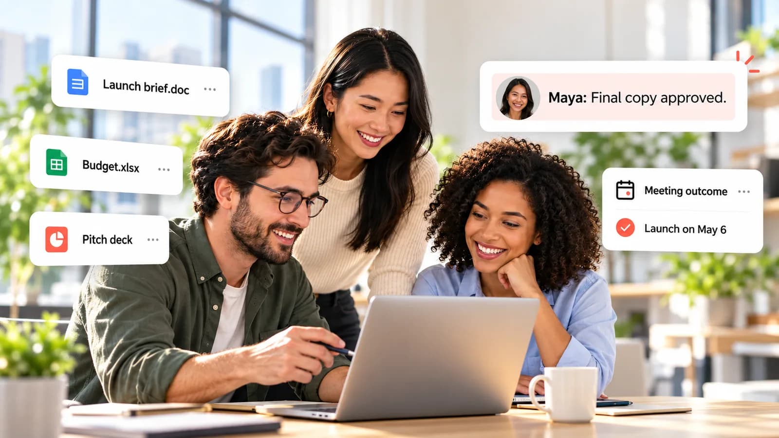 Documents, spreadsheets, and presentations in one Melp workspace