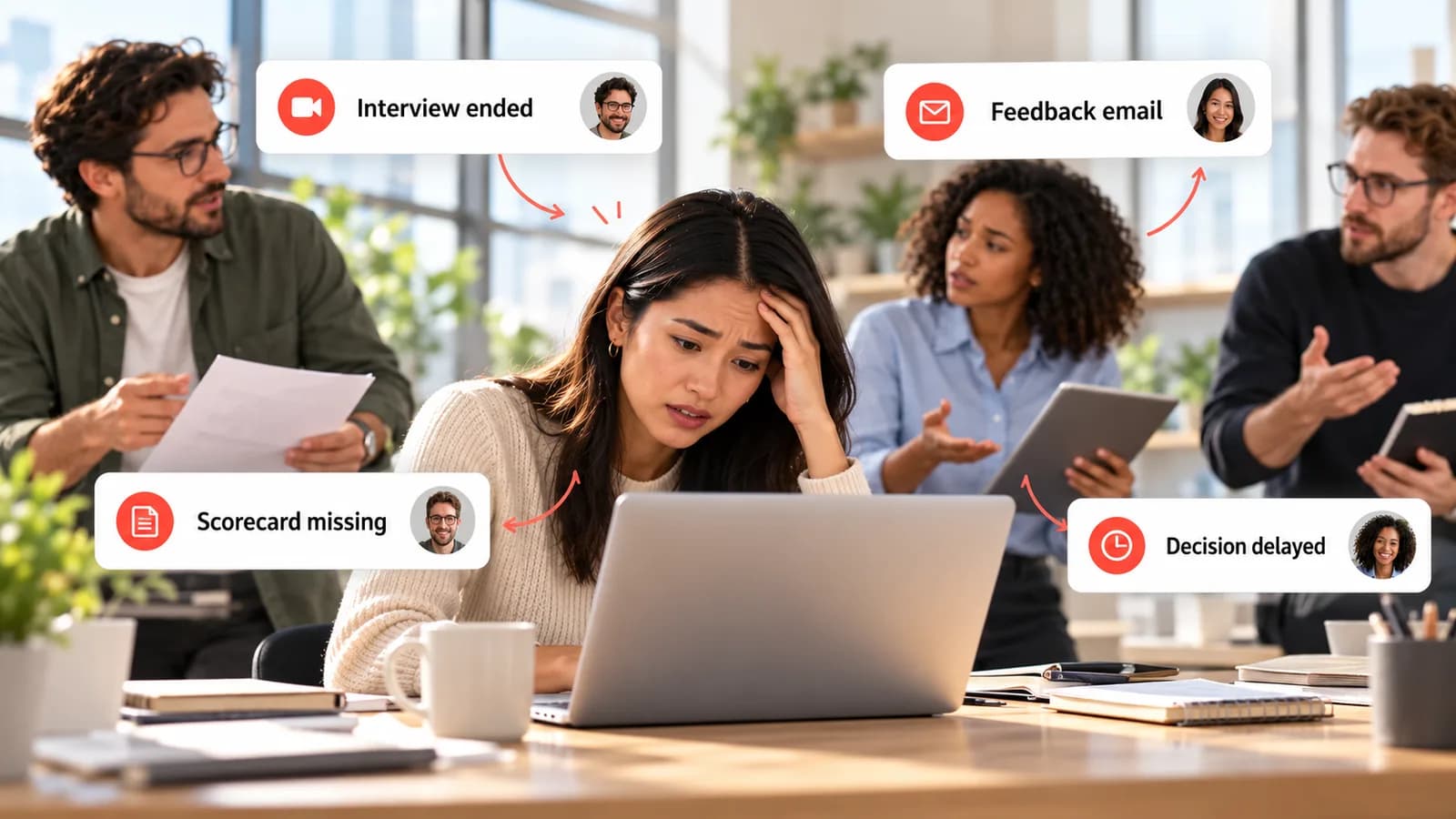 Interview feedback scattered across disconnected tools