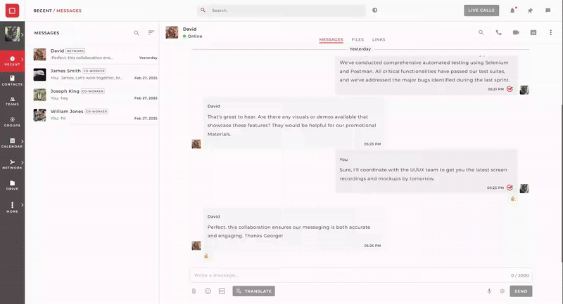 Step-by-step demo of using the Email Your Chat feature on Melp