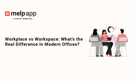 Office team discussing analytics at a table, showing the difference between workplace and workspace