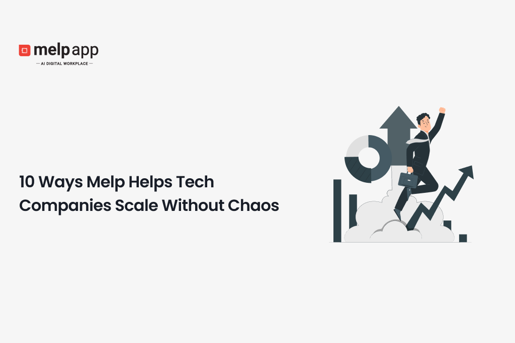 Tech professionals collaborating using Melp digital workplace to scale operations smoothly